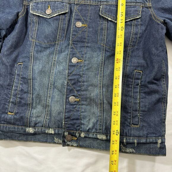 Aeropostate Sherpa-Lined Dark Wash Denim Trucker Jacket Winter Jacket Men Sz M - Picture 14 of 16